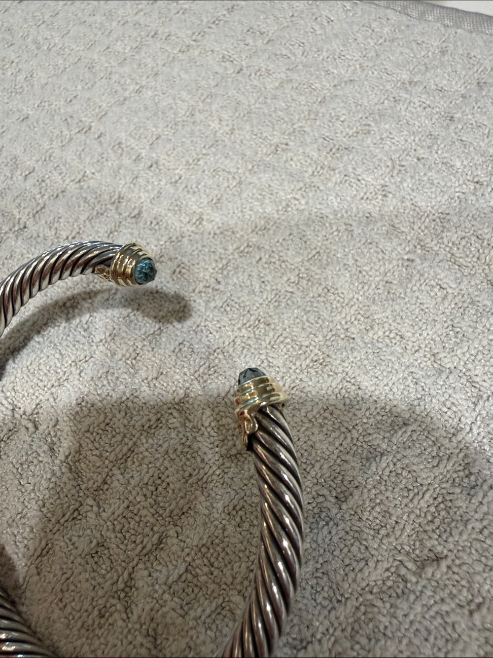 DY CLASSIC CABLE BRACELET
Sterling Silver w/ 18K Yellow Gold + Blue Topaz - Picture 5 of 6